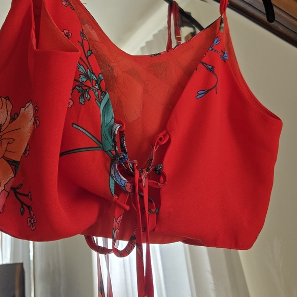 Floral Red Two-Piece Set - Picture 3 of 5